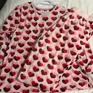 Women’s Kate Spade Pink Heart-Print Pajama Set - Cozy Sleepwear